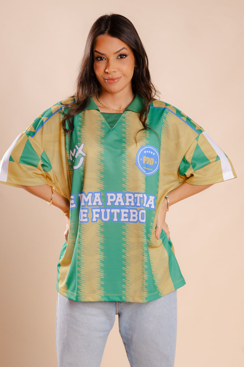 JERSEY É UMA PARTIDA DE FUTEBOL - VERDE E AMARELA